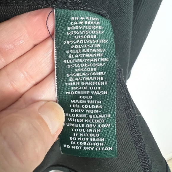 Lauren Ralph Lauren Black Open Front Shark Bite Hem Lightweight Open Cardigan M - Picture 13 of 13